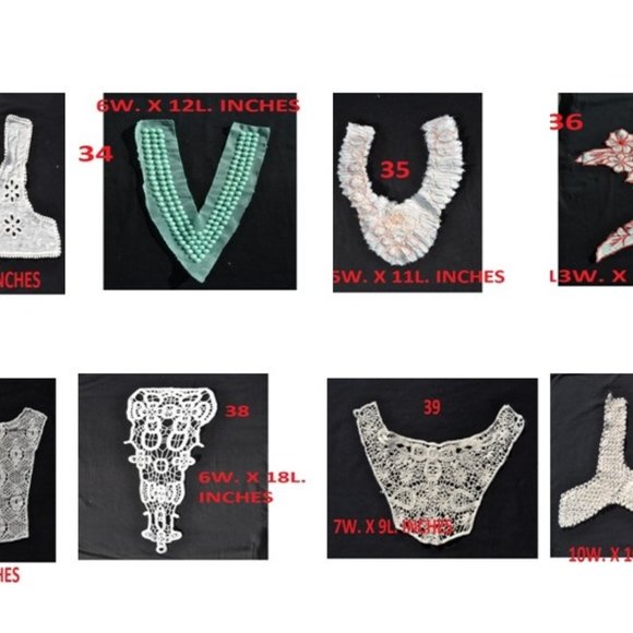 Vintage Trims Lot of 10pcs X$10 Sewing Crafting Applique tops, dresses, 50styles - Picture 5 of 13